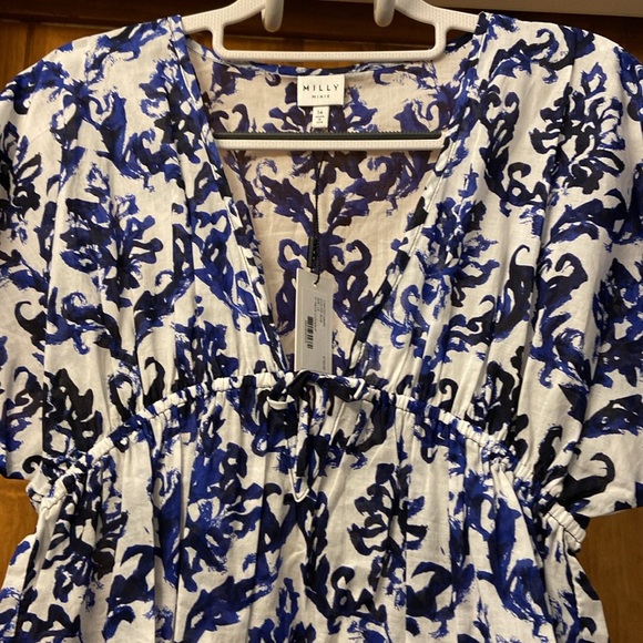 Milly Minis Girls V-Neck Coverup Blue/White Print Size 14 NWT - Picture 4 of 11